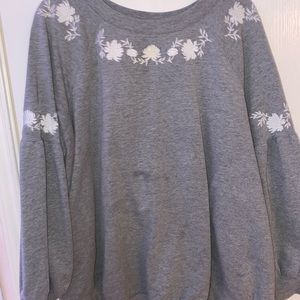 grey, embroidered top!